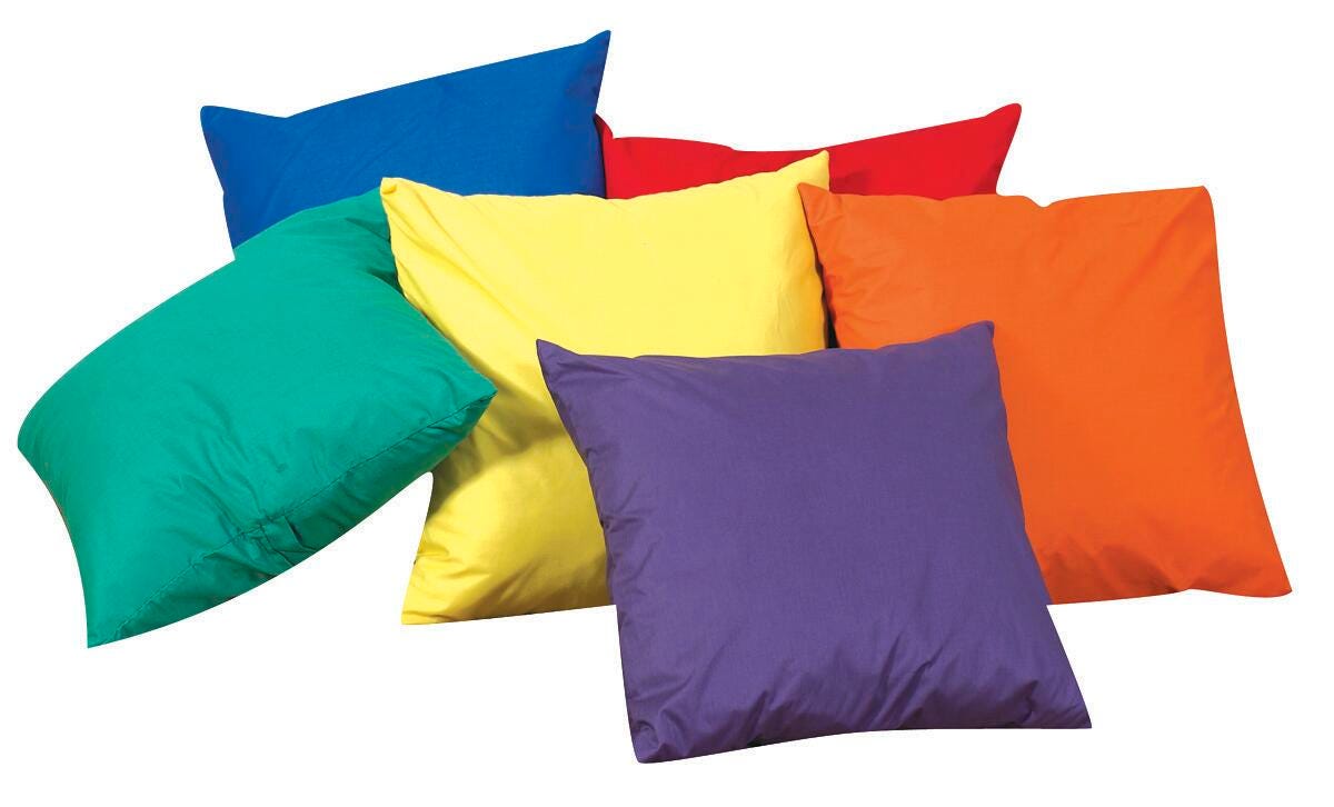 PILLOWS 12 IN MINI THROW PRIMARY COLORS SET OF 6