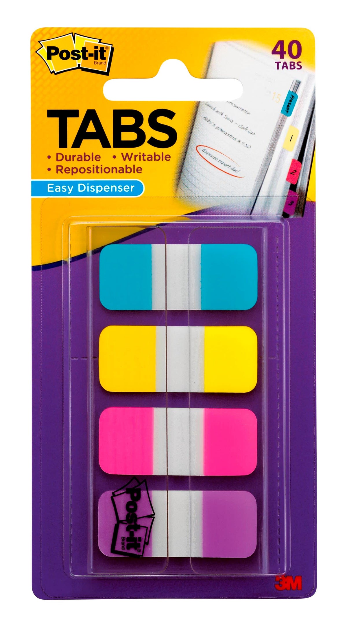 POST-IT TABS ON-THE-GO 5/8IN WIDTH W/DSPNSR PACK OF 40