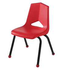 CHAIR - CLASSROOM SELECT - ROYAL SEATING 1100 4-LEG CHAIR - 12 IN - SPECIFY SEAT AND BACK COLOR - BLACK - BALL GLIDE