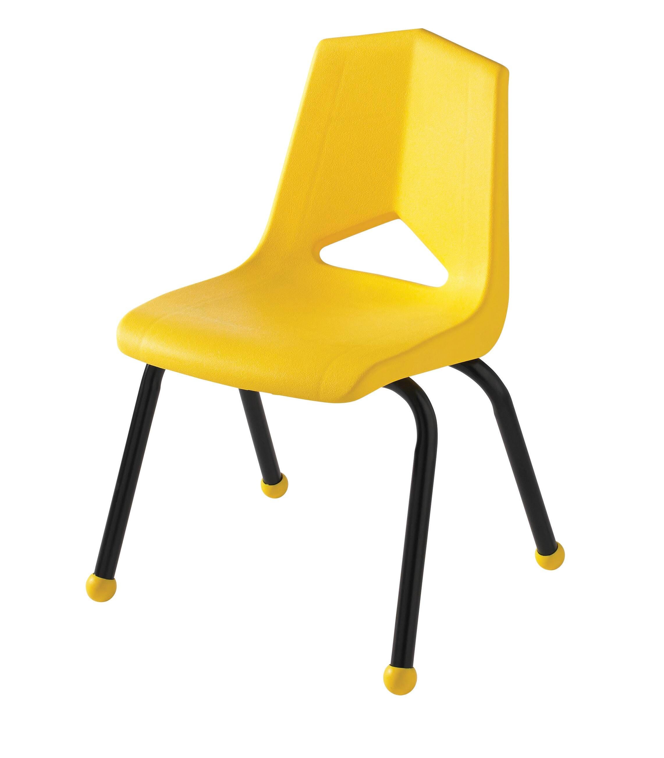 CHAIR - CLASSROOM SELECT - ROYAL SEATING 1100 4-LEG CHAIR - 16 IN - SPECIFY SEAT AND BACK COLOR - BLACK - BALL GLIDE