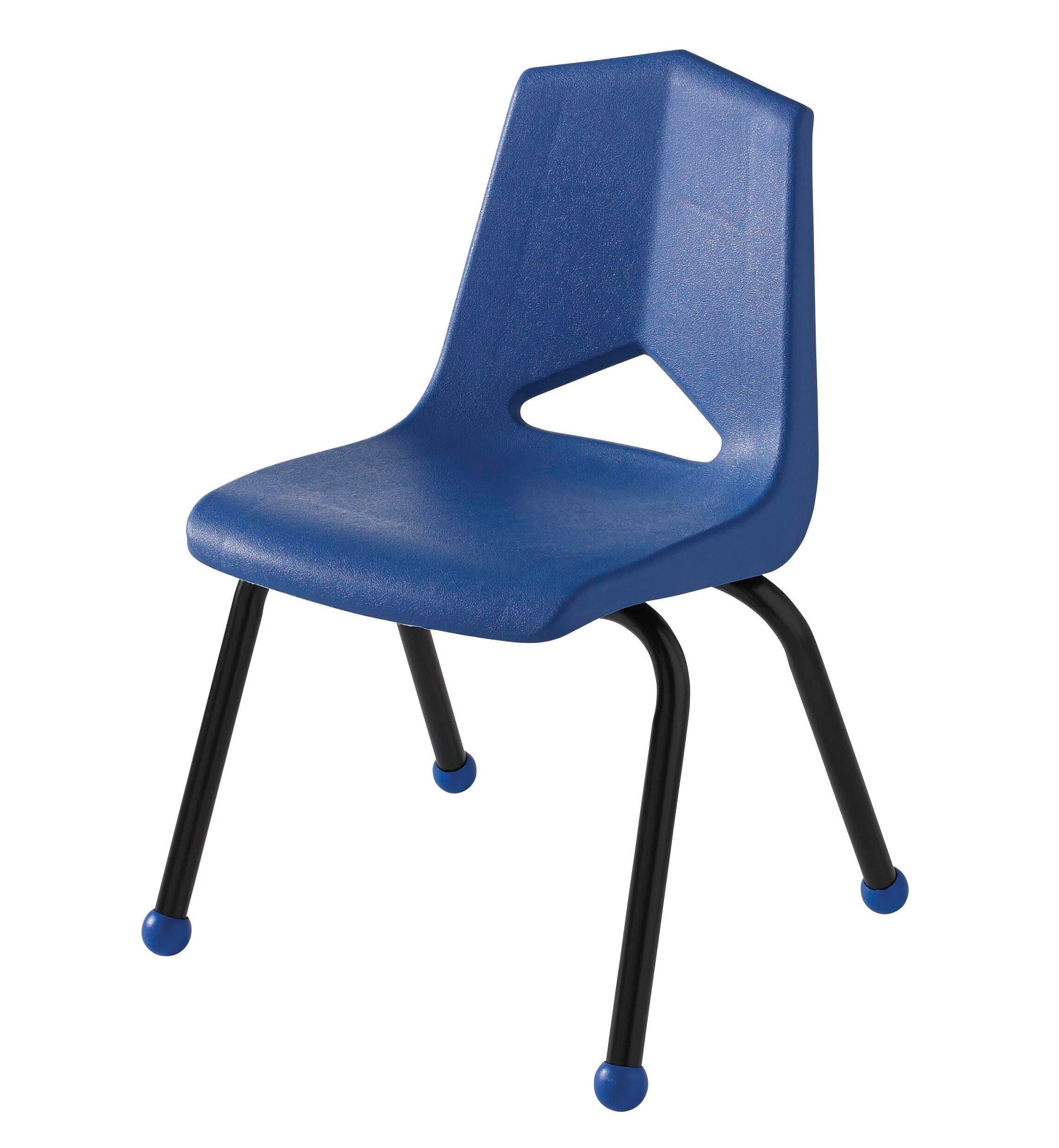 CHAIR - CLASSROOM SELECT - ROYAL SEATING 1100 4-LEG CHAIR - 10 IN - SPECIFY SEAT AND BACK COLOR - BLACK - BALL GLIDE