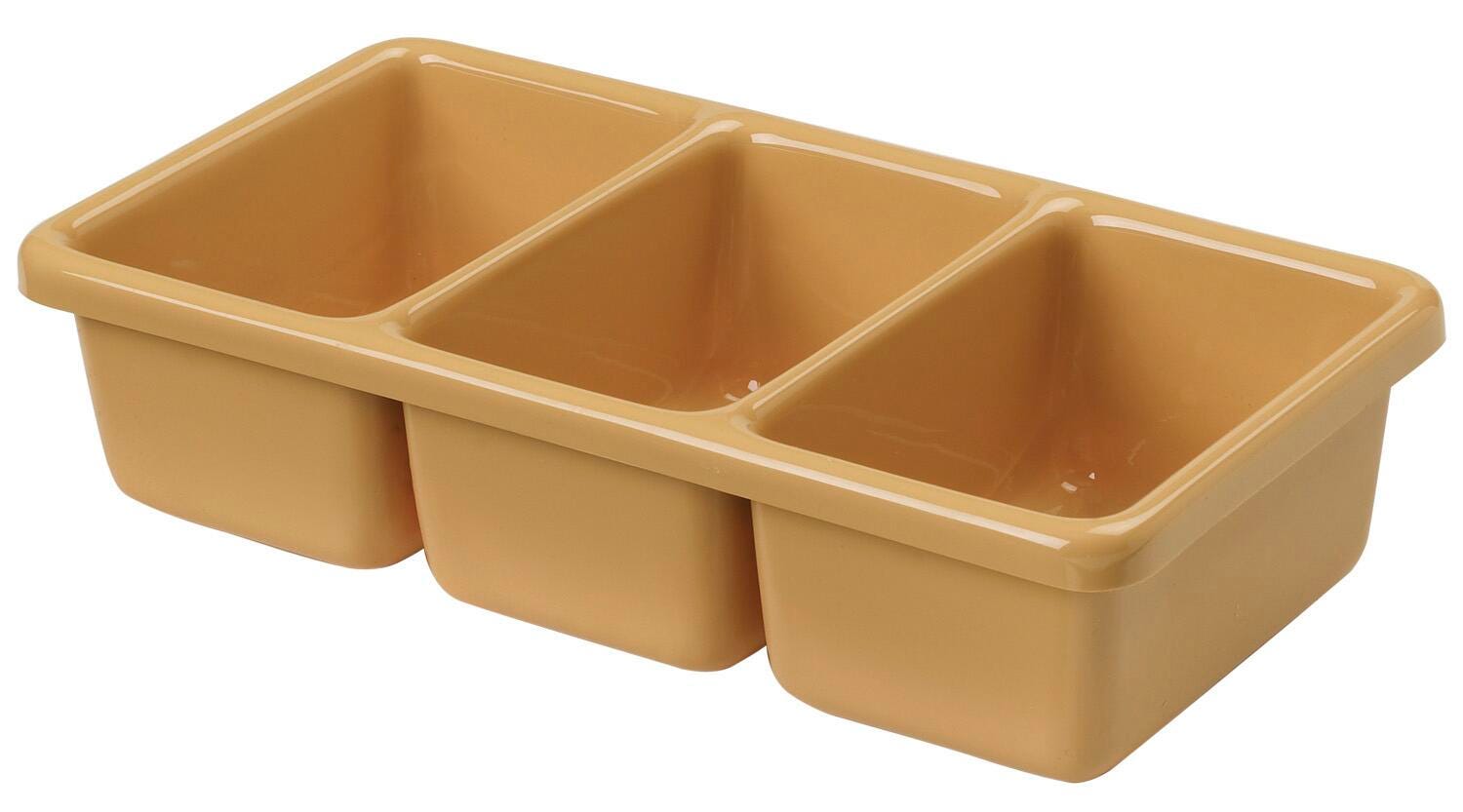 TOTE - DIVERSIFIED SPACES - NAIL BOX - THREE COMPARTMENTS - 5-1/2 W X 10-1/2 D X 2-1/2 H IN