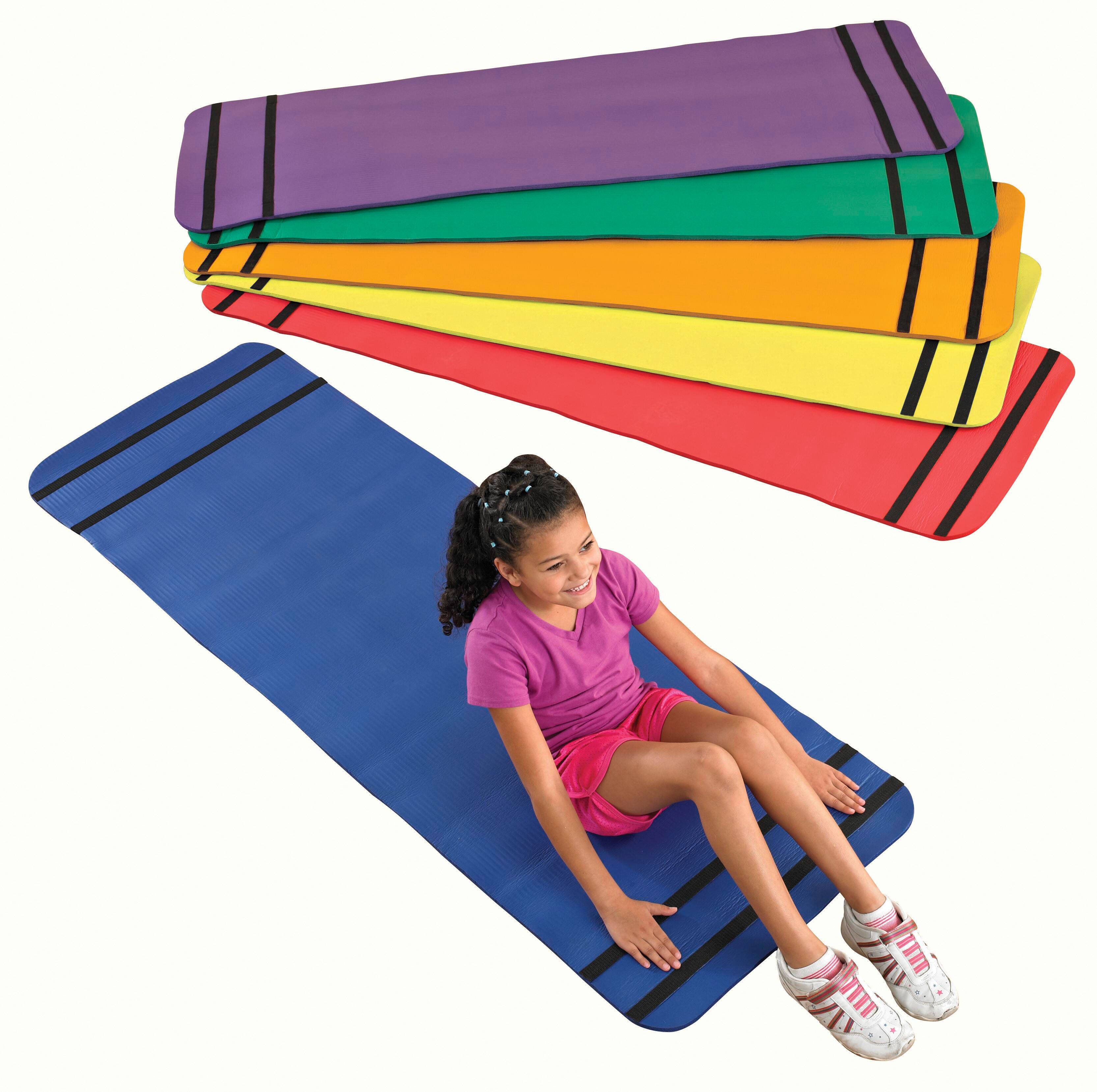 CURL UP/YOGA MAT SET - ASSORTED COLORS - 6-SET