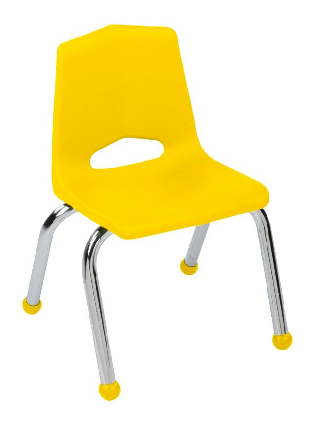 CHAIR - CLASSROOM SELECT - ROYAL SEATING 1100 4-LEG CHAIR - 16 IN - SPECIFY SEAT AND BACK COLOR - CHROME - BALL GLIDE