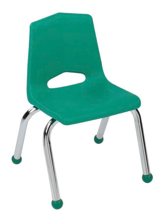 CHAIR - CLASSROOM SELECT - ROYAL SEATING 1100 4-LEG CHAIR - 10 IN - SPECIFY SEAT AND BACK COLOR - CHROME - BALL GLIDE
