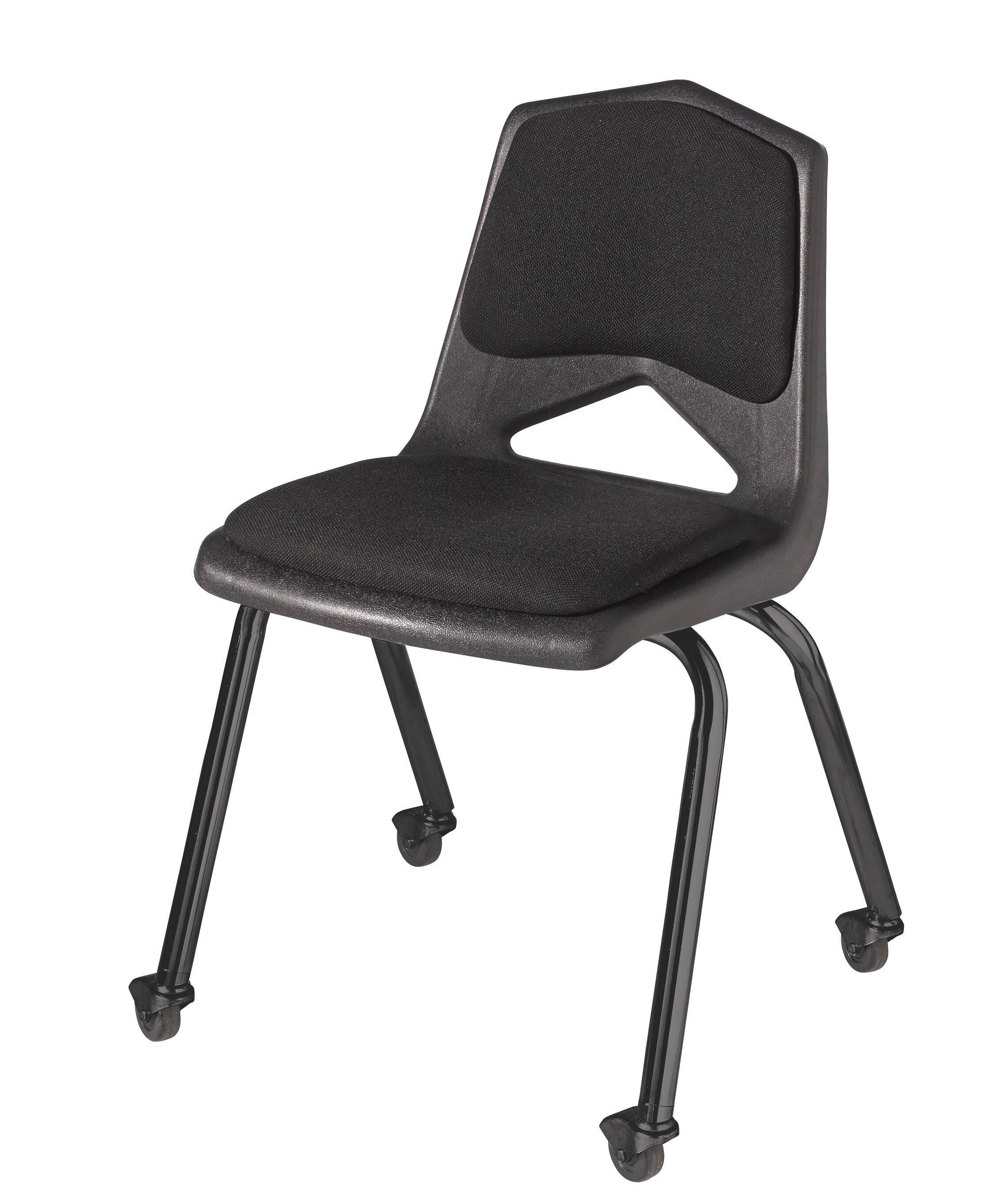 CHAIR - CLASSROOM SELECT - ROYAL SEATING 1100 4-LEG CHAIR - PADDED SEAT AND BACK - 18 IN - SPECIFY SEAT AND BACK COLOR - SPECIFY FABRIC COLOR - BLACK - CASTER