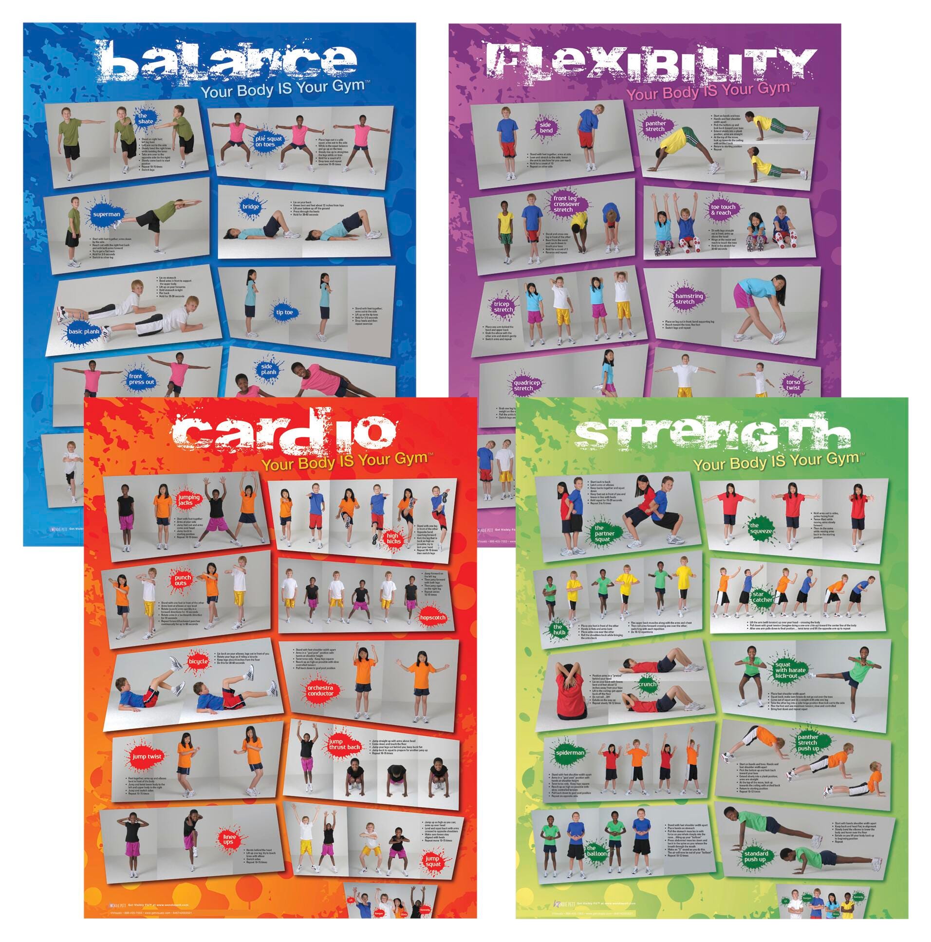 POSTER YOUR BODY IS YOUR GYM POSTER SET OF 4