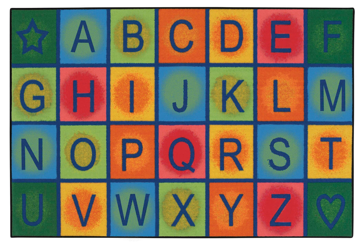 CARPETS FOR KIDS - KIDSVALUE SIMPLE ALPHABET BLOCKS - 3 FT X 4 FT 6 IN RECTANGLE