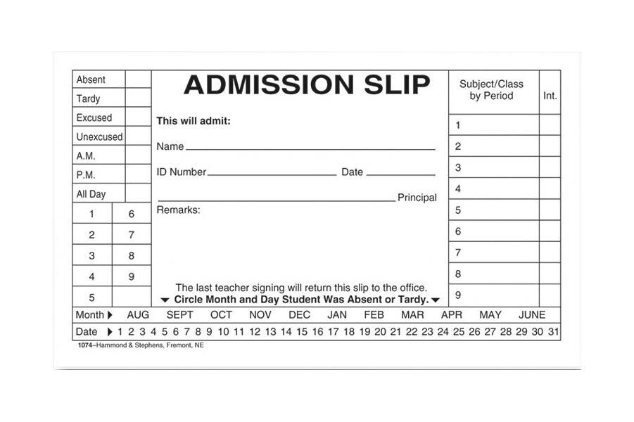 10.0 File Slips PAD COMMUNICATION ADMISSION SLIP 3X5 PACK OF 10 – Eduplan International