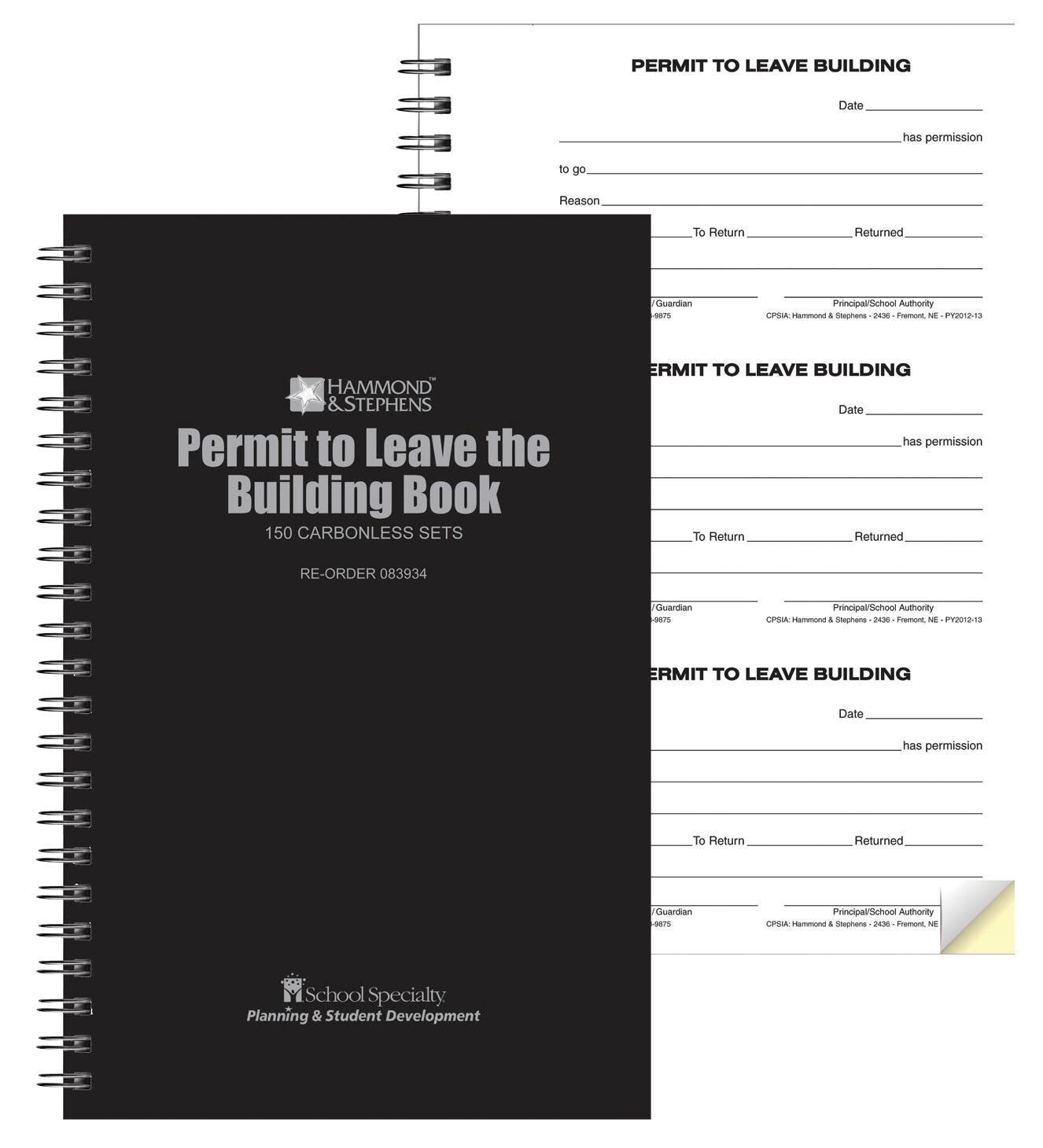 BOOK COMMUNICATION PERMIT TO LEAVE BUILDING -MT 5 1/2X8 5/8 W/C CBLS EACH