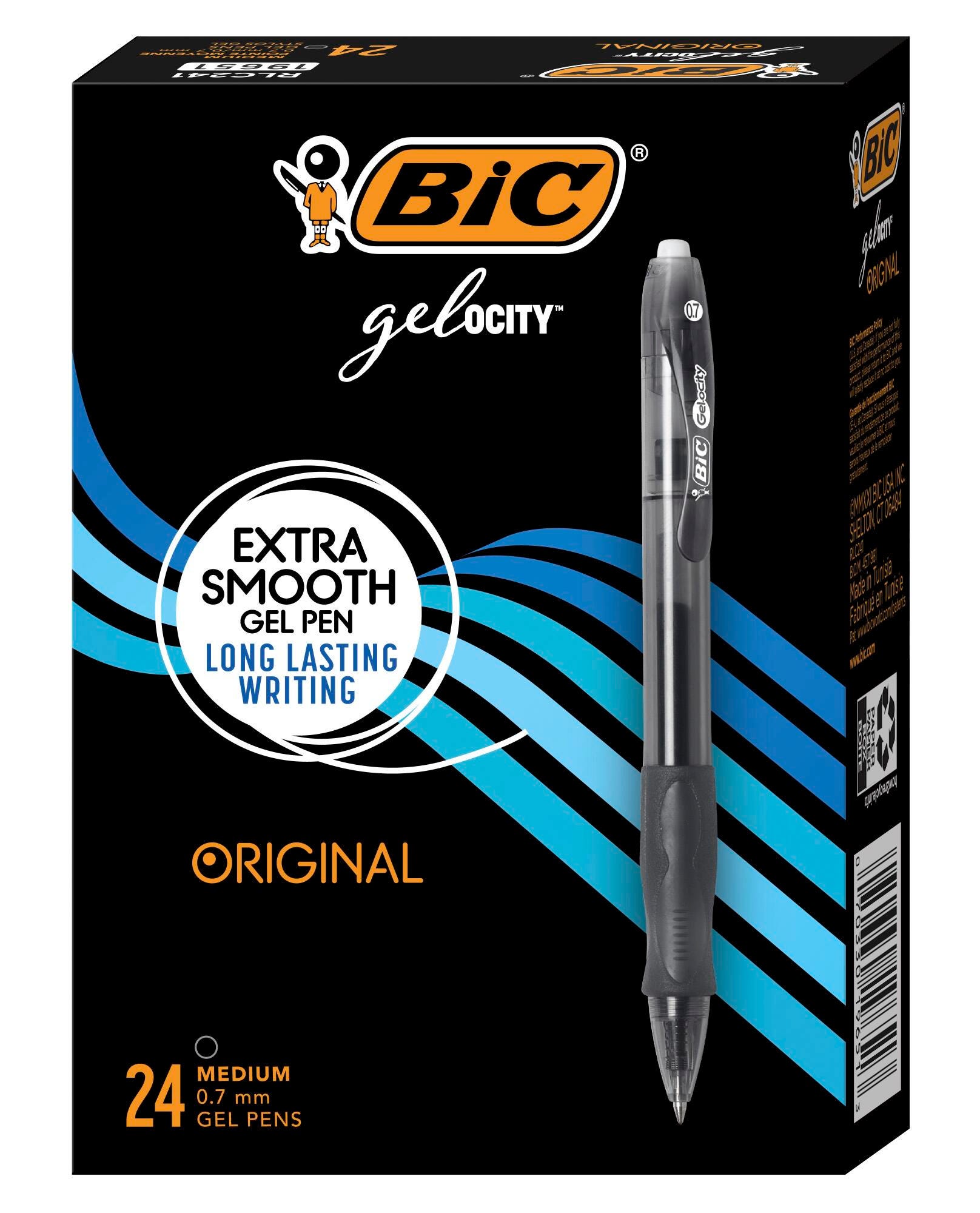 PEN BIC GELOCITY GEL MEDIUM BLACK PACK OF 24