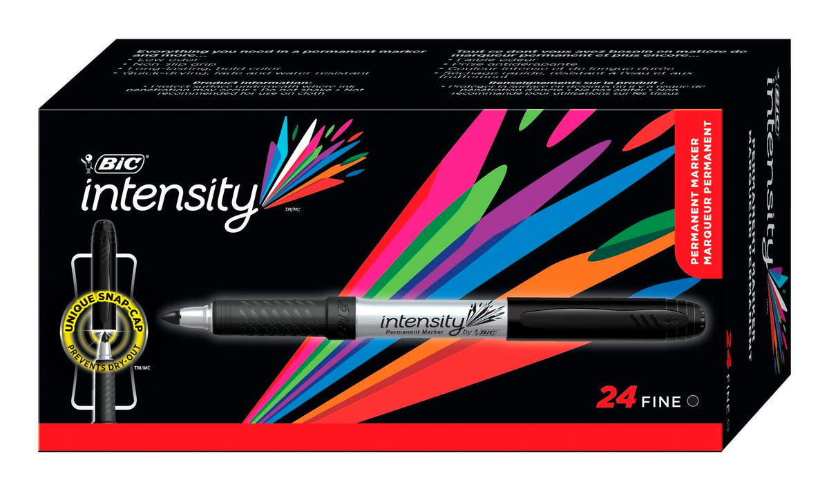 MARKER PERMANENT INTENSITY FINE BLACK PACK OF 24