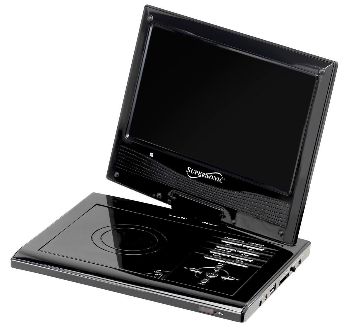 DVD PLAYER W/ SWIVEL DISPLAY -9 IN PORTABLE - SUPERSONIC - SC-179