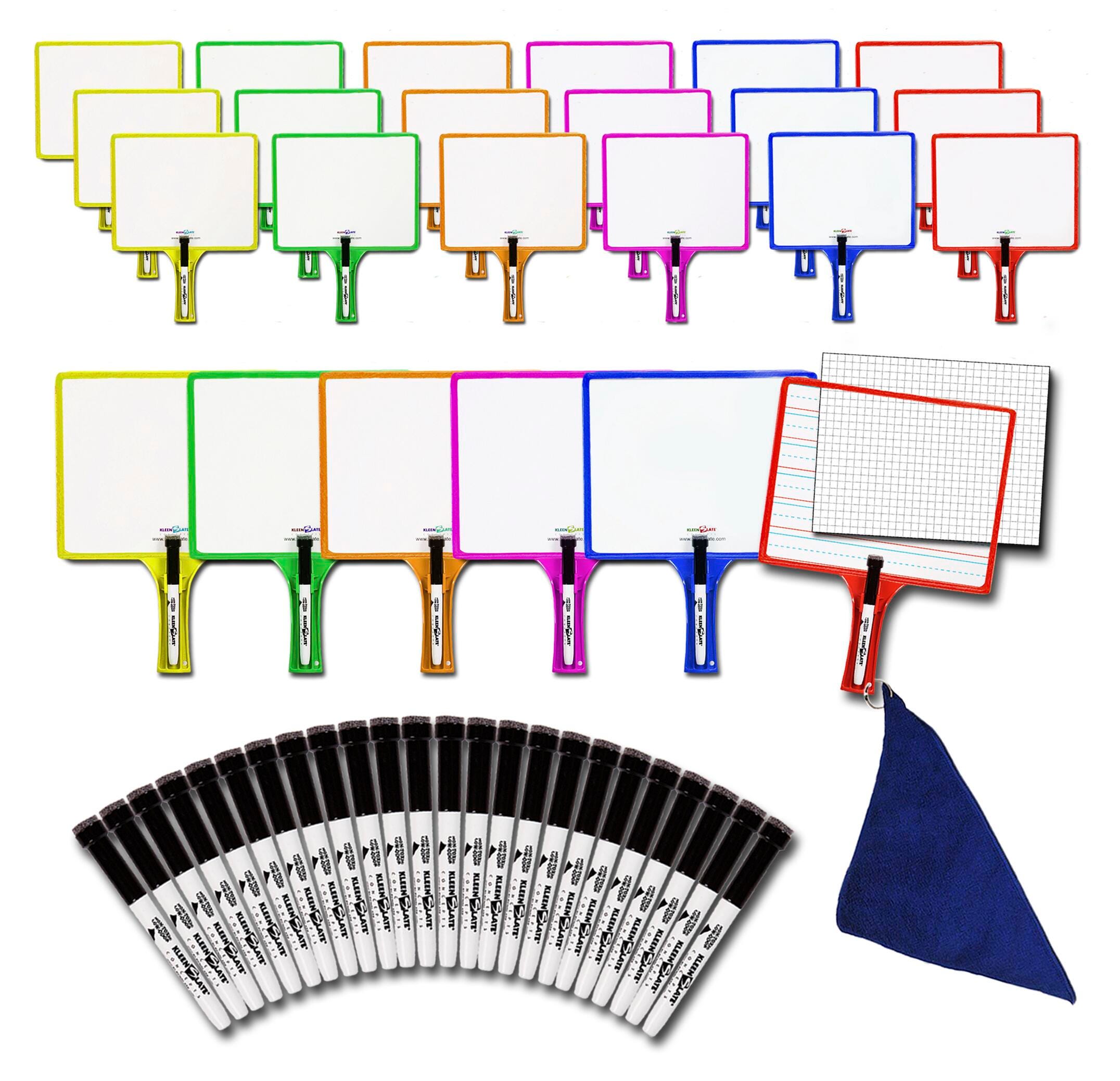 DRY ERASE RECTANGULAR CUSTOMIZABLE LINED GRAPH BLANK CLASS SET OF 24