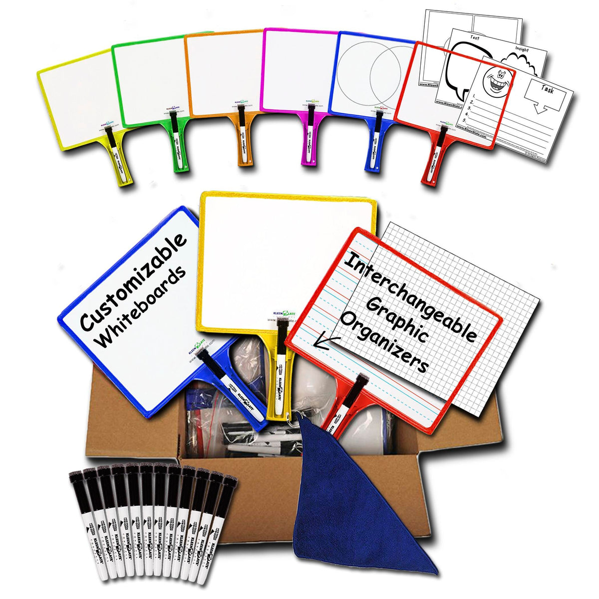 DRY ERASE RECTANGULAR CUSTOMIZABLE LINED GRAPH BLANK CLASS SET OF 36