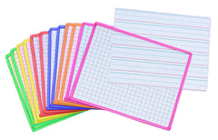 SLEEVES CLEAR DRY ERASE 2 SIDED GRAPH/LINED ASST CLRS SET OF 12