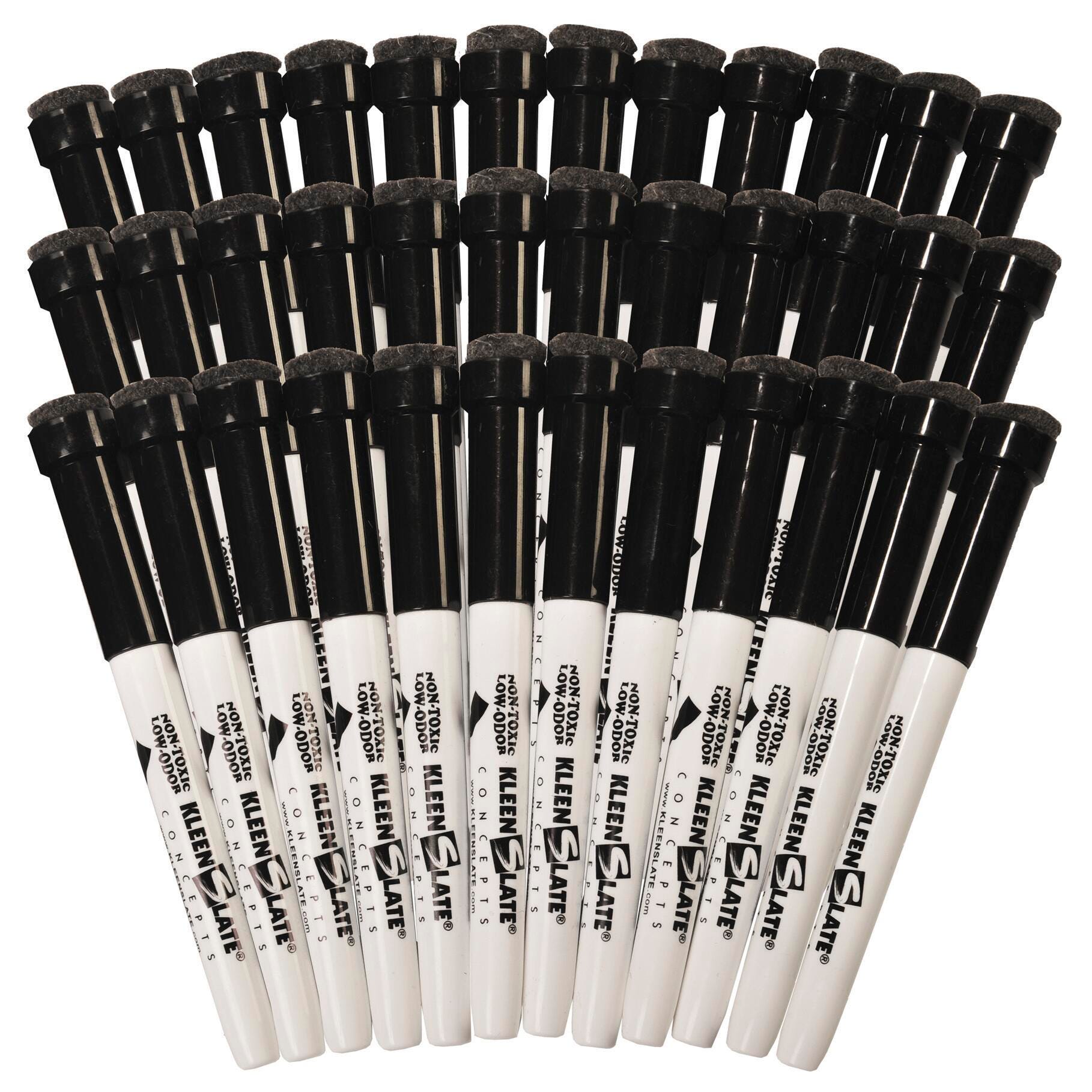 MARKER DRY ERASE WITH ERASER CAPS BLACK PACK OF 36
