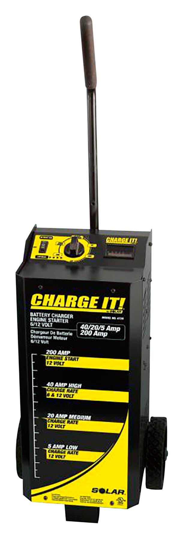 WHEELED BATTERY CHARGER 6/12 VOLT 2OO AMP