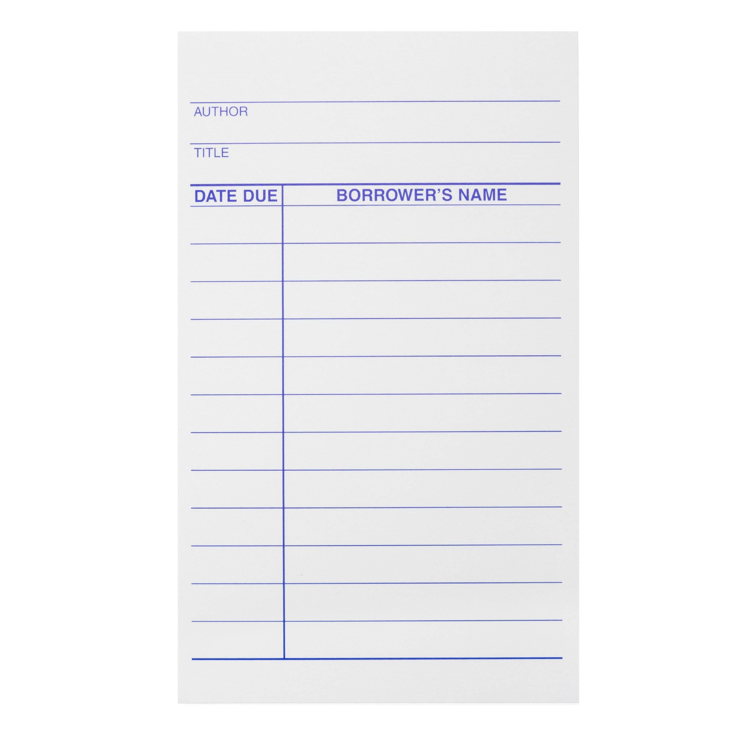LIBRARY CIRCULATION CARDS DATE DUE 3X5 IN PK OF 500