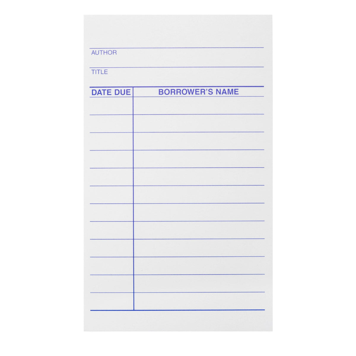 LIBRARY CIRCULATION CARDS DATE DUE 3X5 IN PK OF 500