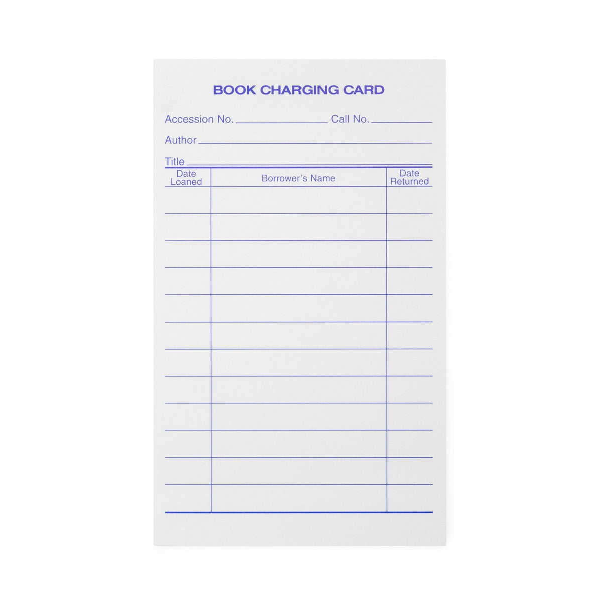 LIBRARY CIRCULATION CARDS DATE LOANED 3X5 IN PK OF 500