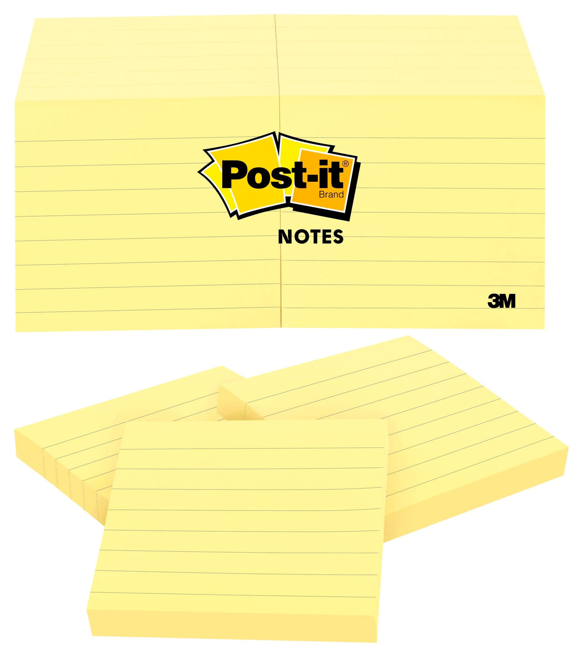 POST-IT NOTE 3X3 LINED CANARY YELLOW PACK OF 12