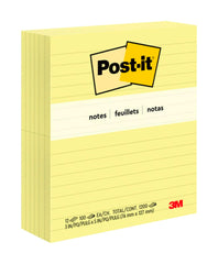 POST-IT NOTE 3X5 LINED CANARY YELLOW PACK OF 12