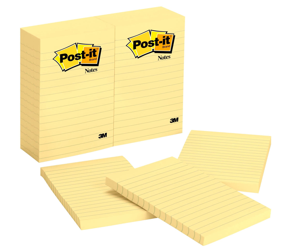 POST-IT NOTE 4X6 LINED CANARY YELLOW PACK OF 12