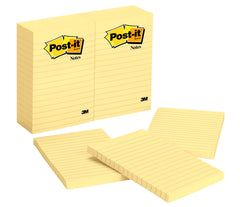 POST-IT NOTE 4X6 LINED CANARY YELLOW PACK OF 12