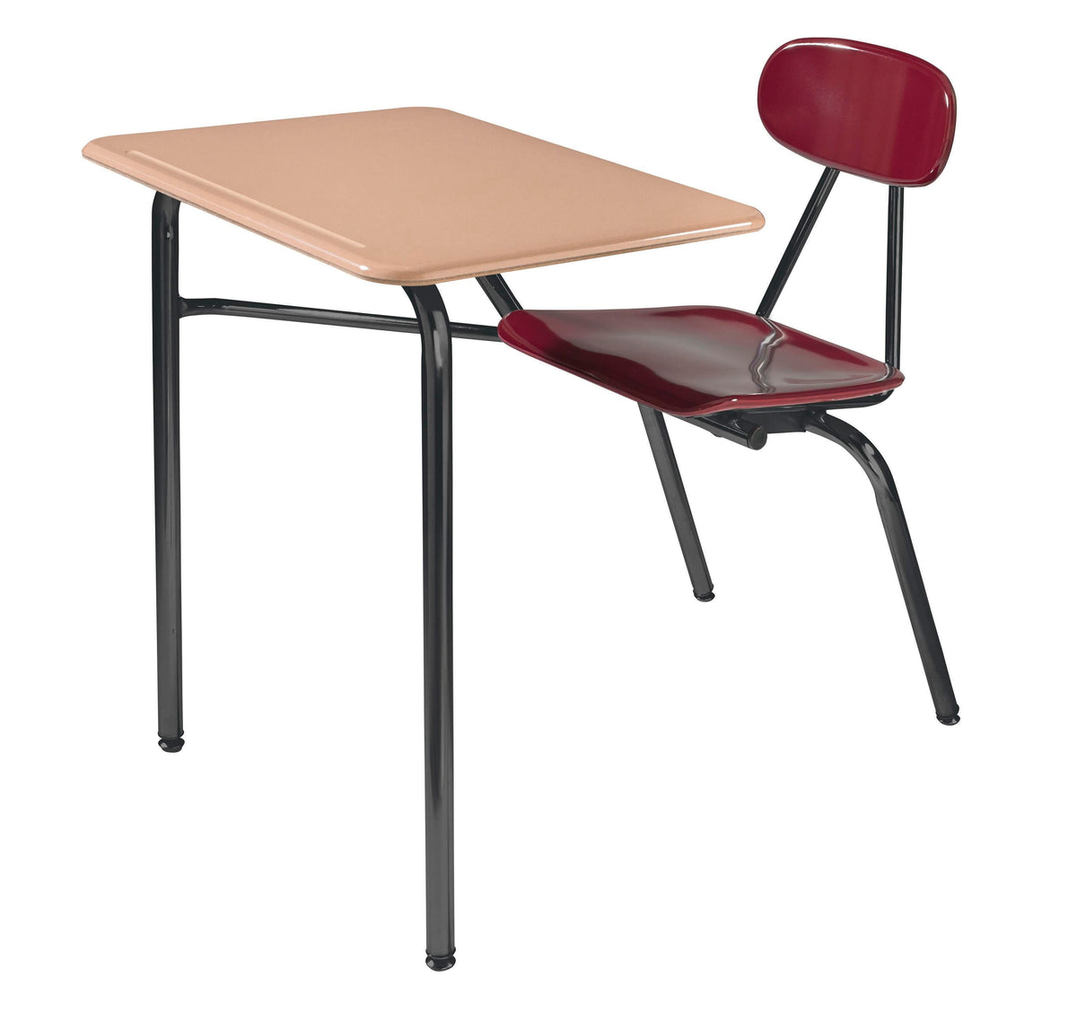 DESK - CLASSROOM SELECT - ROYAL SEATING 4400 4-LEG COMBO - HARD PLASTIC - NONE - BLACK - SPECIFY SEAT AND BACK COLOR - SPECIFY TOP COLOR