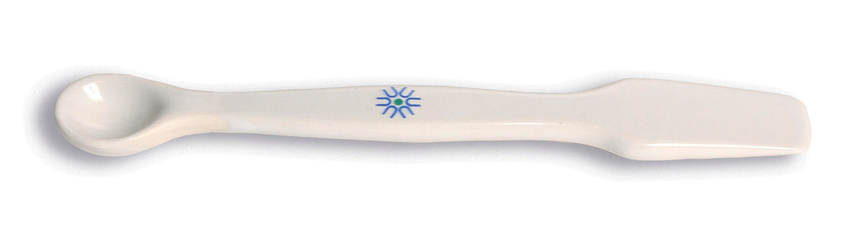 SPATULA W/SPOON PORCELAIN 100MM 0.1 ML