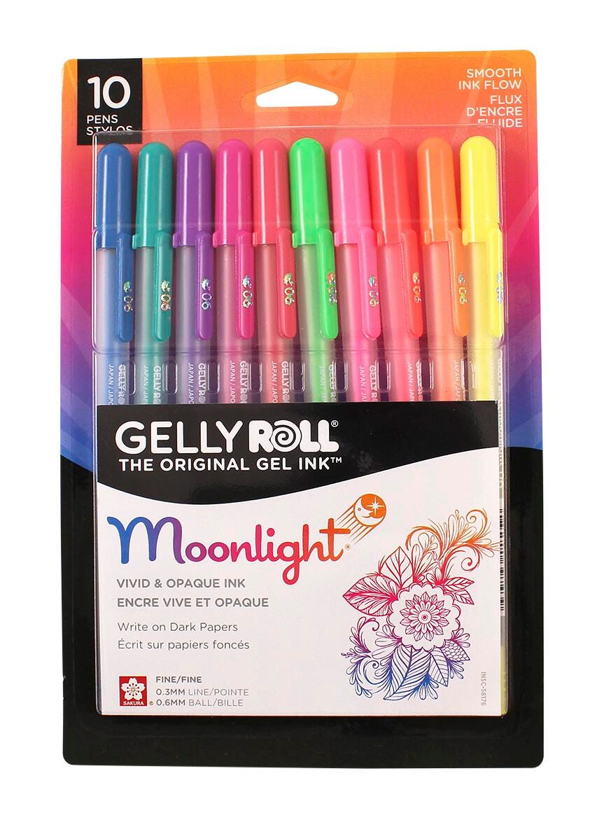 PENS SAKURA GELLY ROLL MOONLIGHT PENS FINE SET OF 10