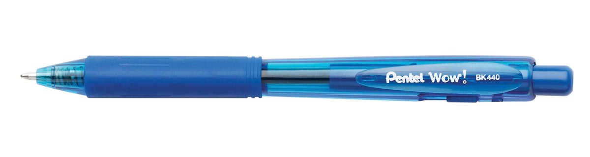 PEN WOW! RETRACTABLE BALLPOINT 1.0MM BLUE PACK OF 12