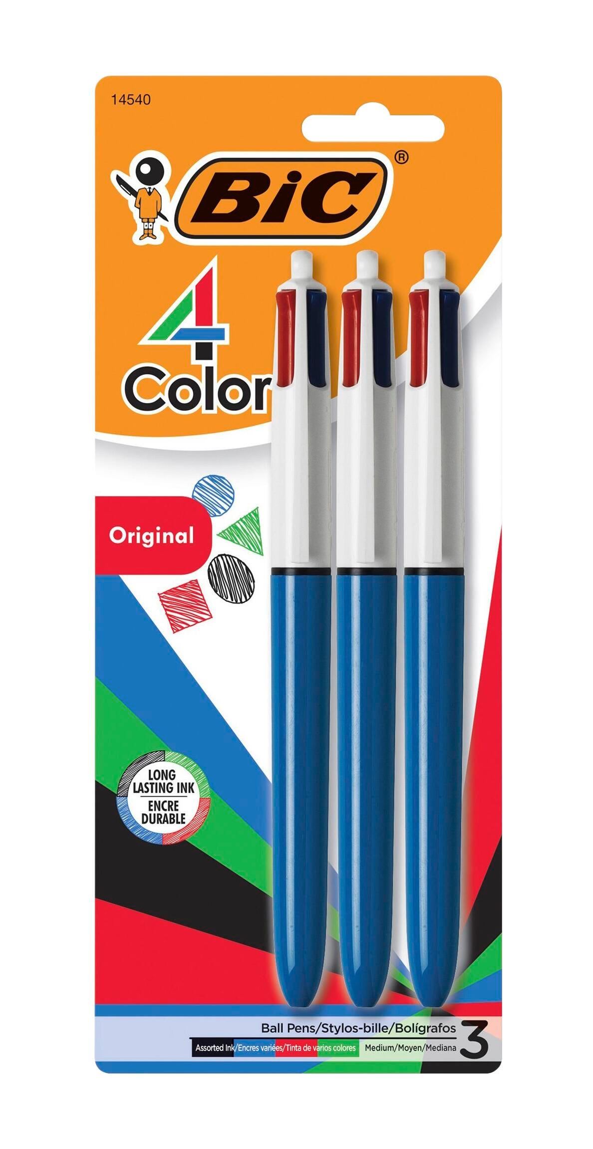 PEN BIC 4-COLOR BUSINESS COLORS PACK OF 3