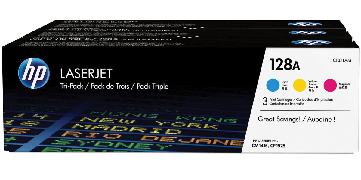 CARTRIDGE INK TONER HP HEWCF371AM TRI-COLOR PK OF 3