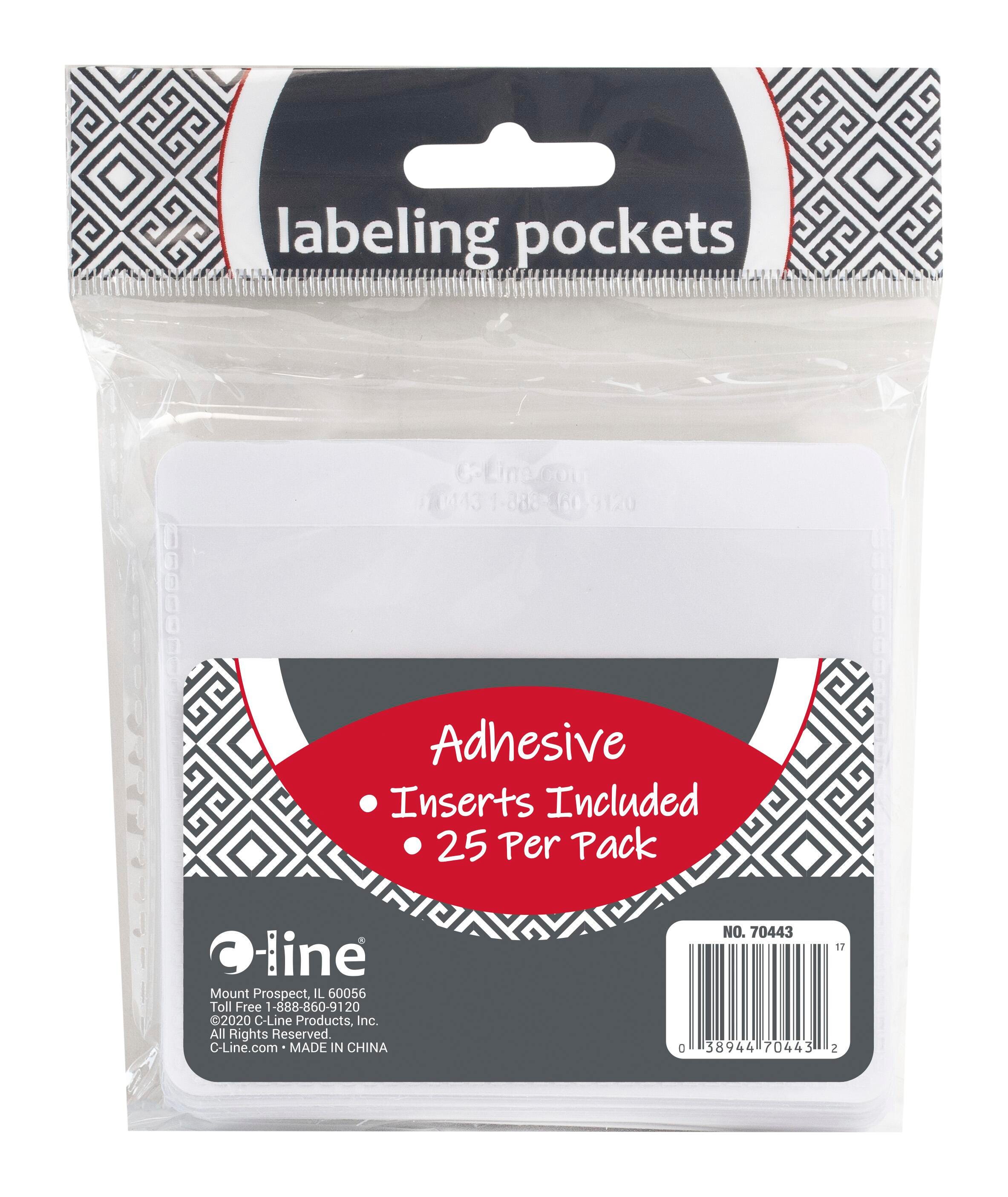 HOLDER LABEL SELF-ADHESIVE 3.75X3 IN CLEAR PACK OF 25