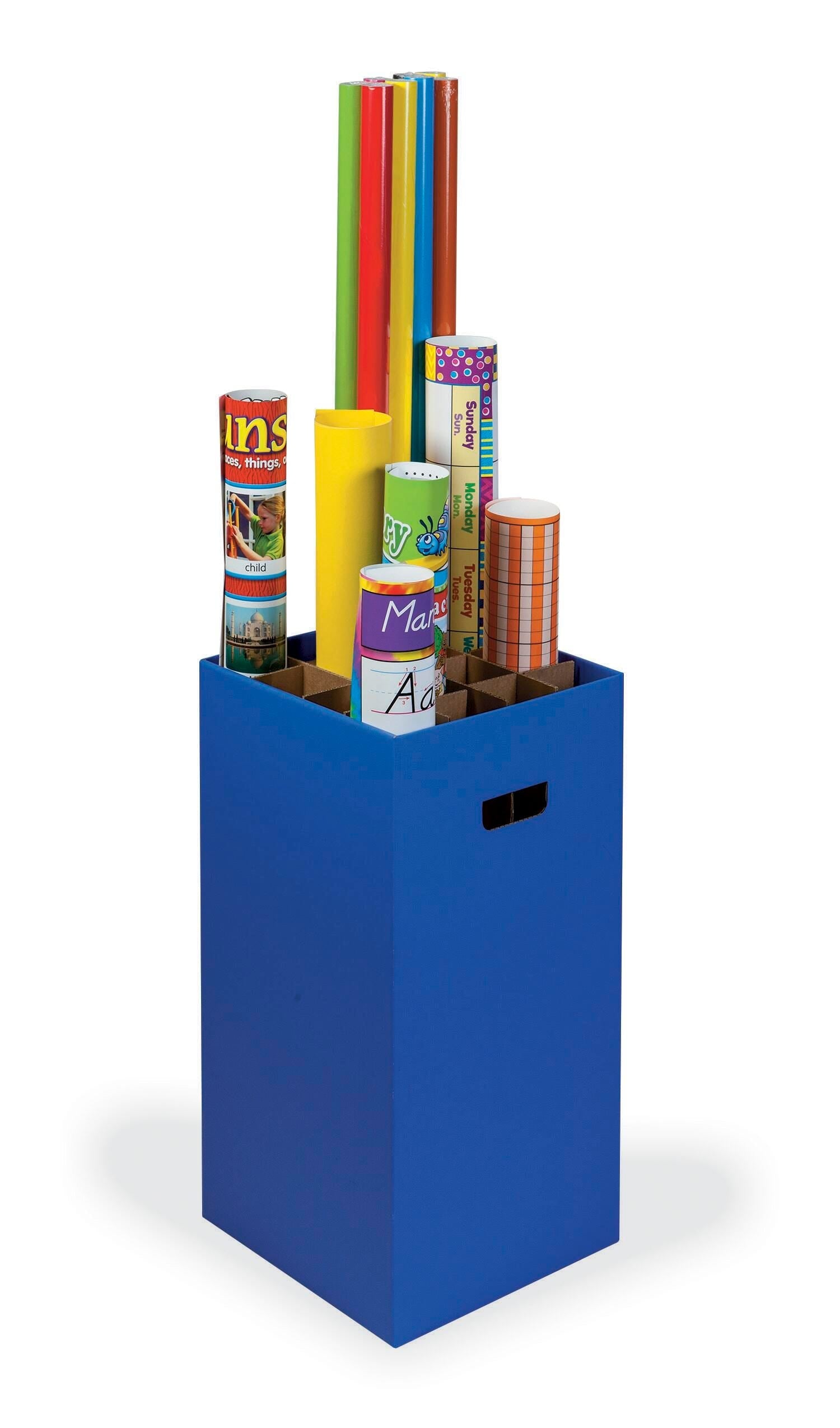 STORAGE POSTER AND ROLL CLASSROOM KEEPER 12.25X12.25X24 IN BLUE