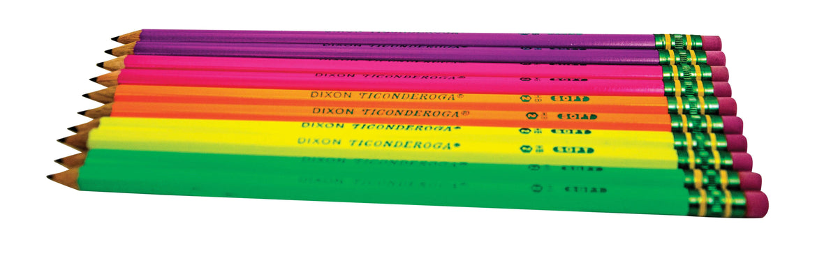 PRE-SHARPENED TICONDEROGA PENCILS NEON SET OF 10