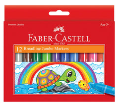 MARKERS WASH FABER-CASTELL JUMBO BROADLINE ASST COLORS SET OF 12