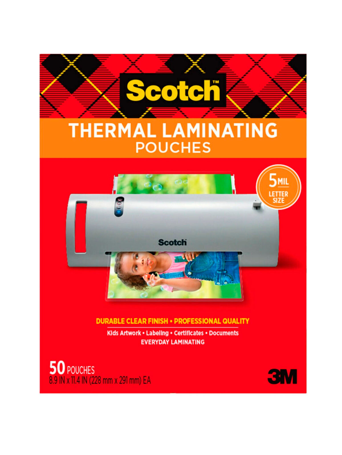 LAMINATING POUCH - SCOTCH LETTER SIZE 9 X 11-1/2 INCH - 5MIL - PACK OF 50