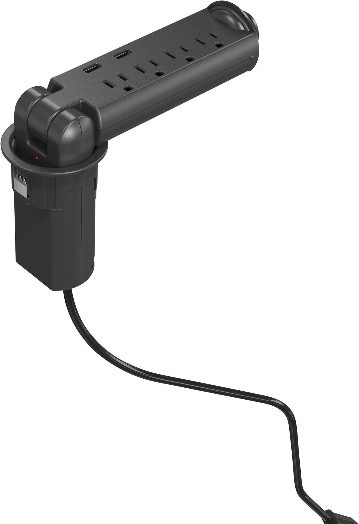 ACCESSORY - CHARGER - POP-UP GROMMET OUTLET AND USB - 2-7/8X2-7/8X11-5/8 - BLACK