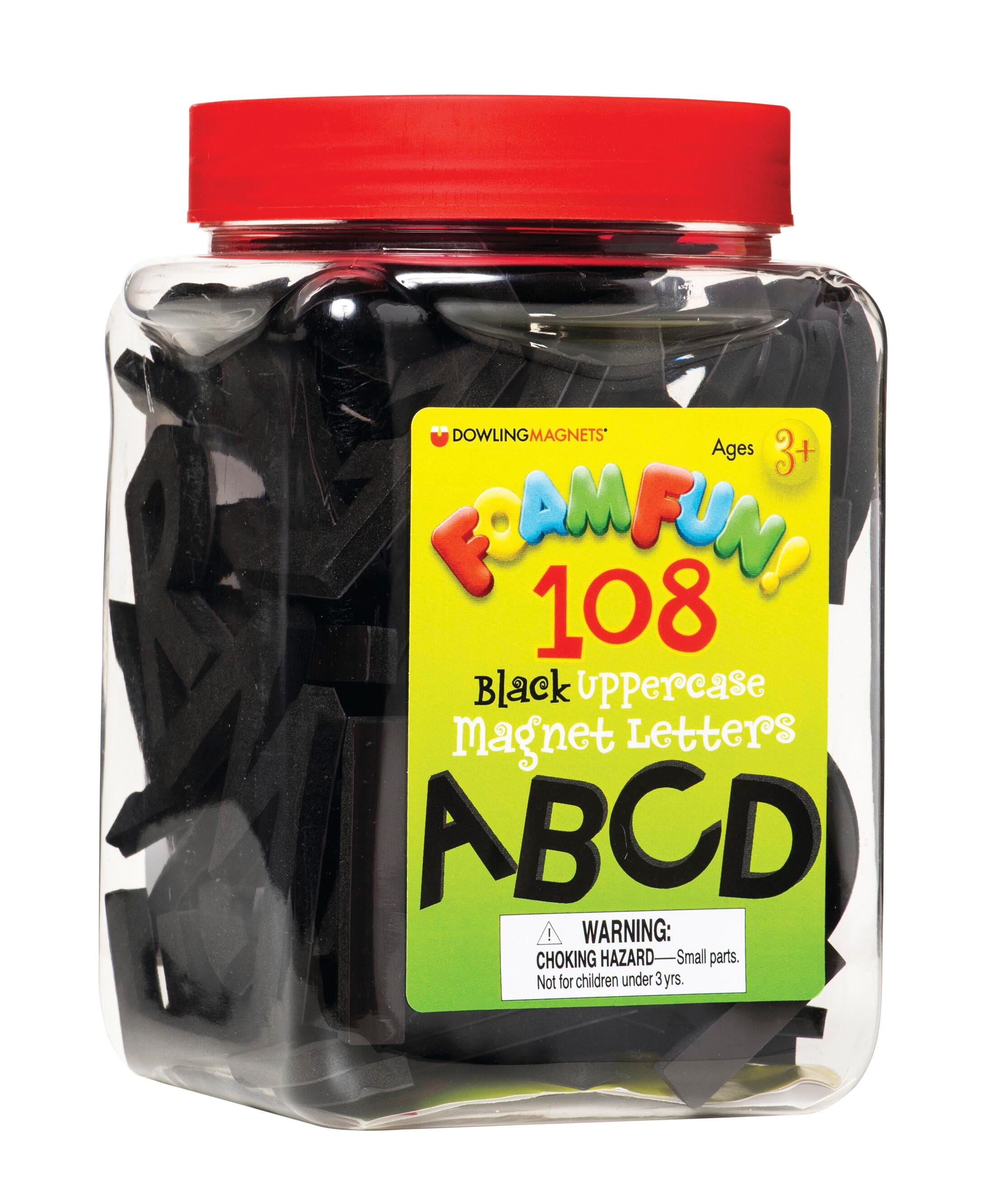 MAGNETS FOAM FUN BLACK UPPERCASE LETTERS SET OF 108