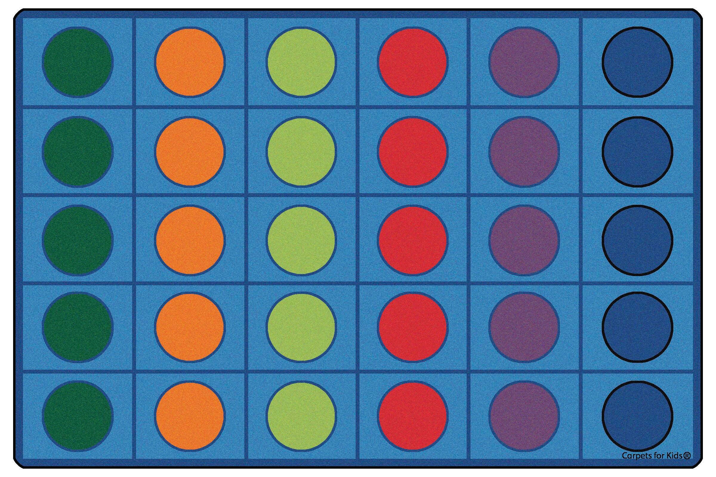 CARPETS FOR KIDS - PREMIUM SEATING CIRCLES - 6 FT X 9 FT RECTANGLE - PRIMARY