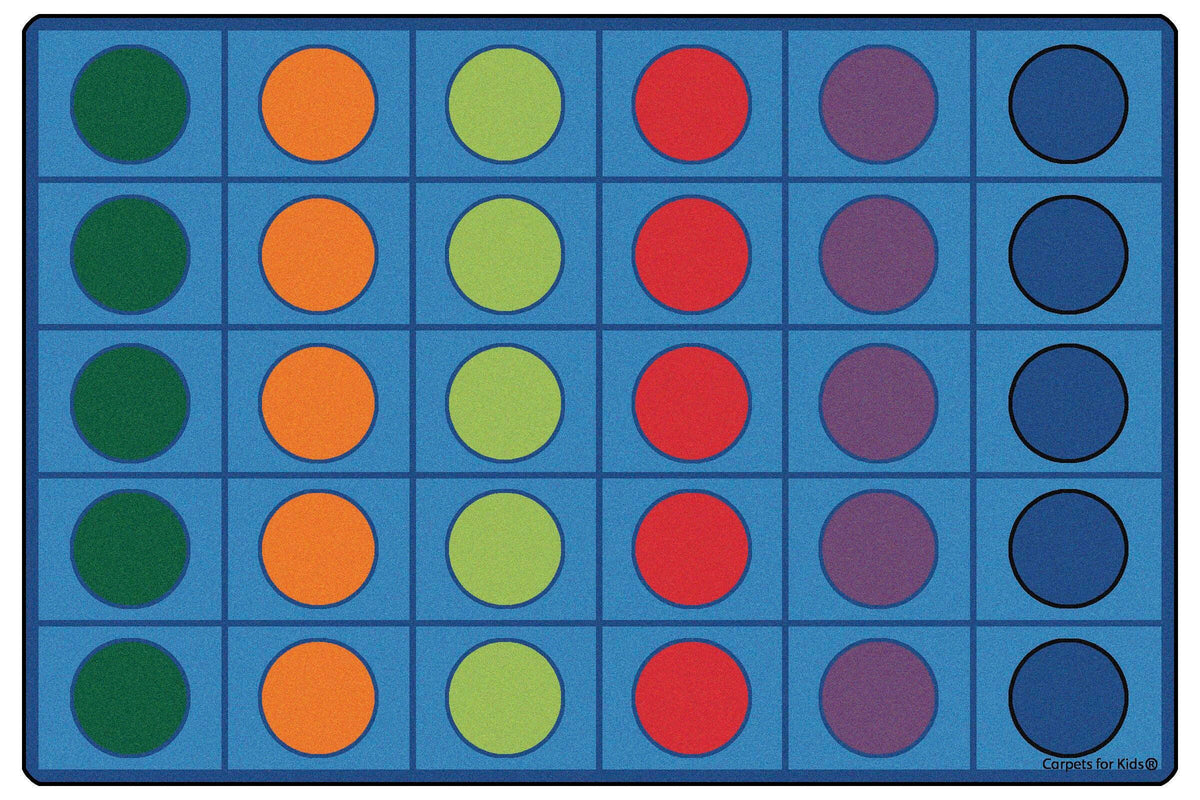 CARPETS FOR KIDS - PREMIUM SEATING CIRCLES - 6 FT X 9 FT RECTANGLE - PRIMARY