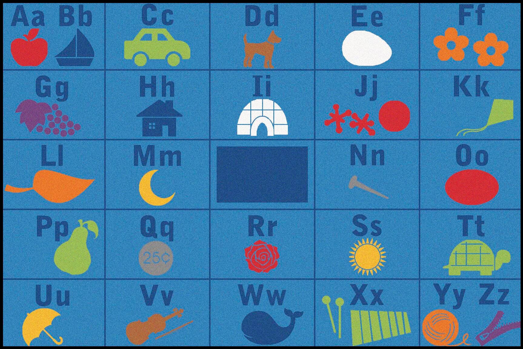 CARPETS FOR KIDS - KIDSVALUE PLUS ALPHABET SEATING - 6 FT X 9 FT RECTANGLE