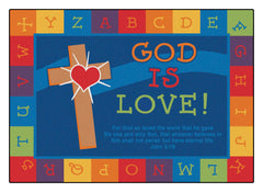 CARPETS FOR KIDS - KIDSVALUE PLUS GOD IS LOVE LEARNING - 4 FT X 6 FT RECTANGLE