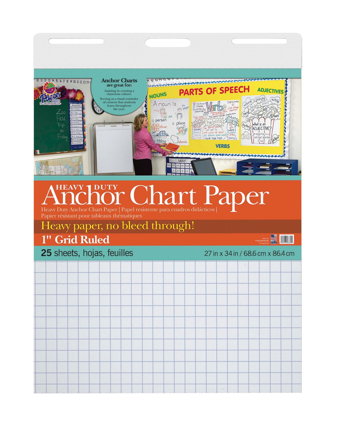 PAPER CHART ANCHOR 27X34 1 IN GRID CASE OF 4