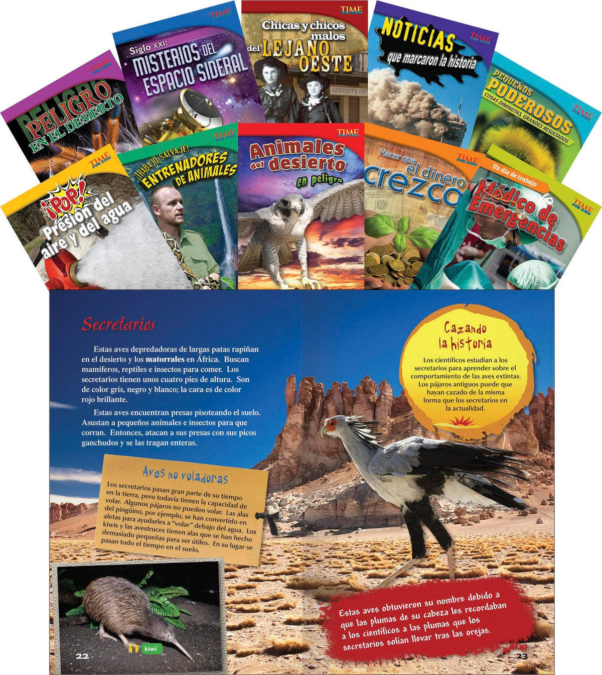 BOOKS TIME FOR KIDS NONFICTION READERS CHALLENGING SPANISH SET 2 SET OF 10