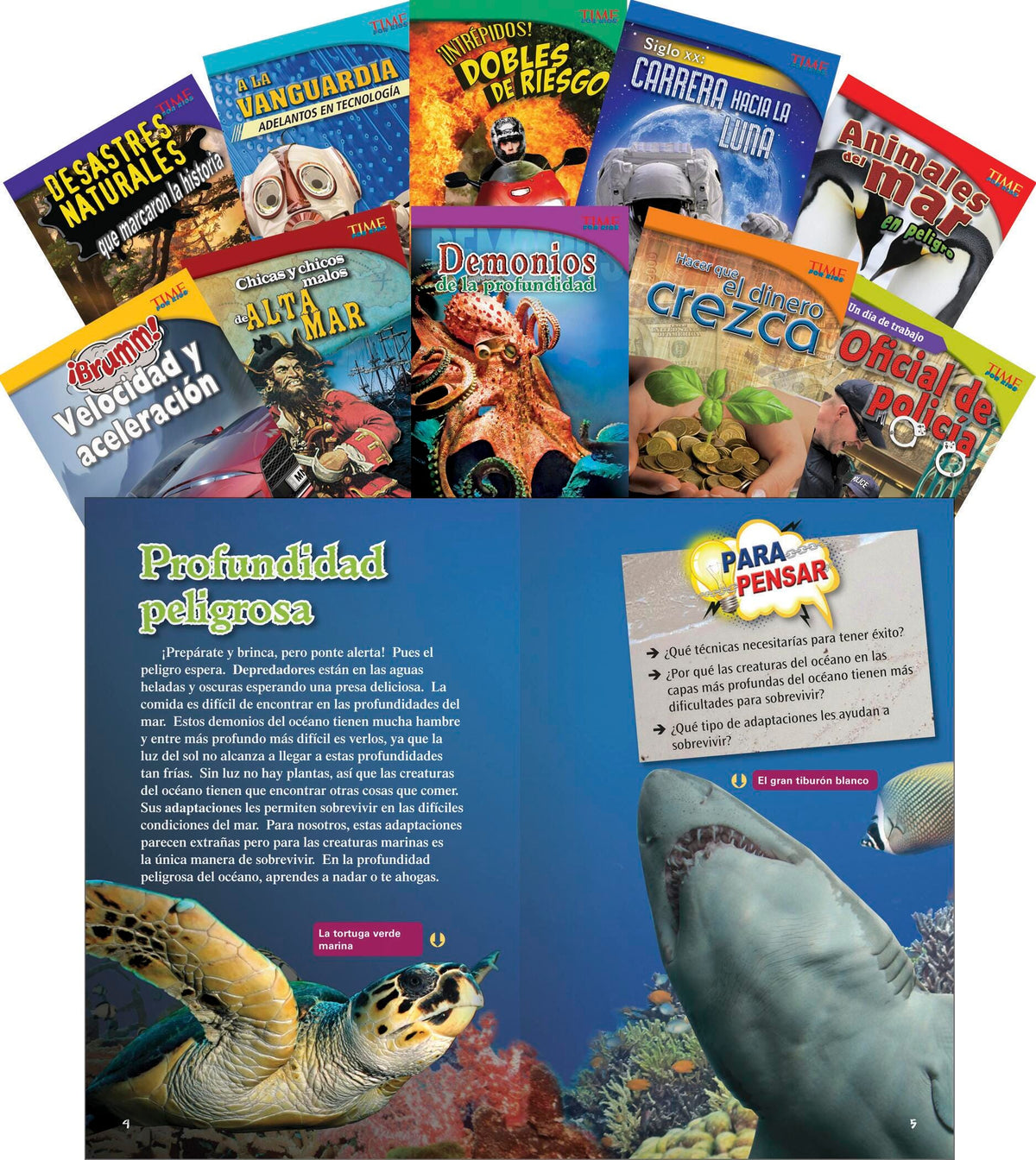 BOOKS TIME FOR KIDS NONFICTION READERS CHALLENGING SPANISH SET 1 SET OF 10