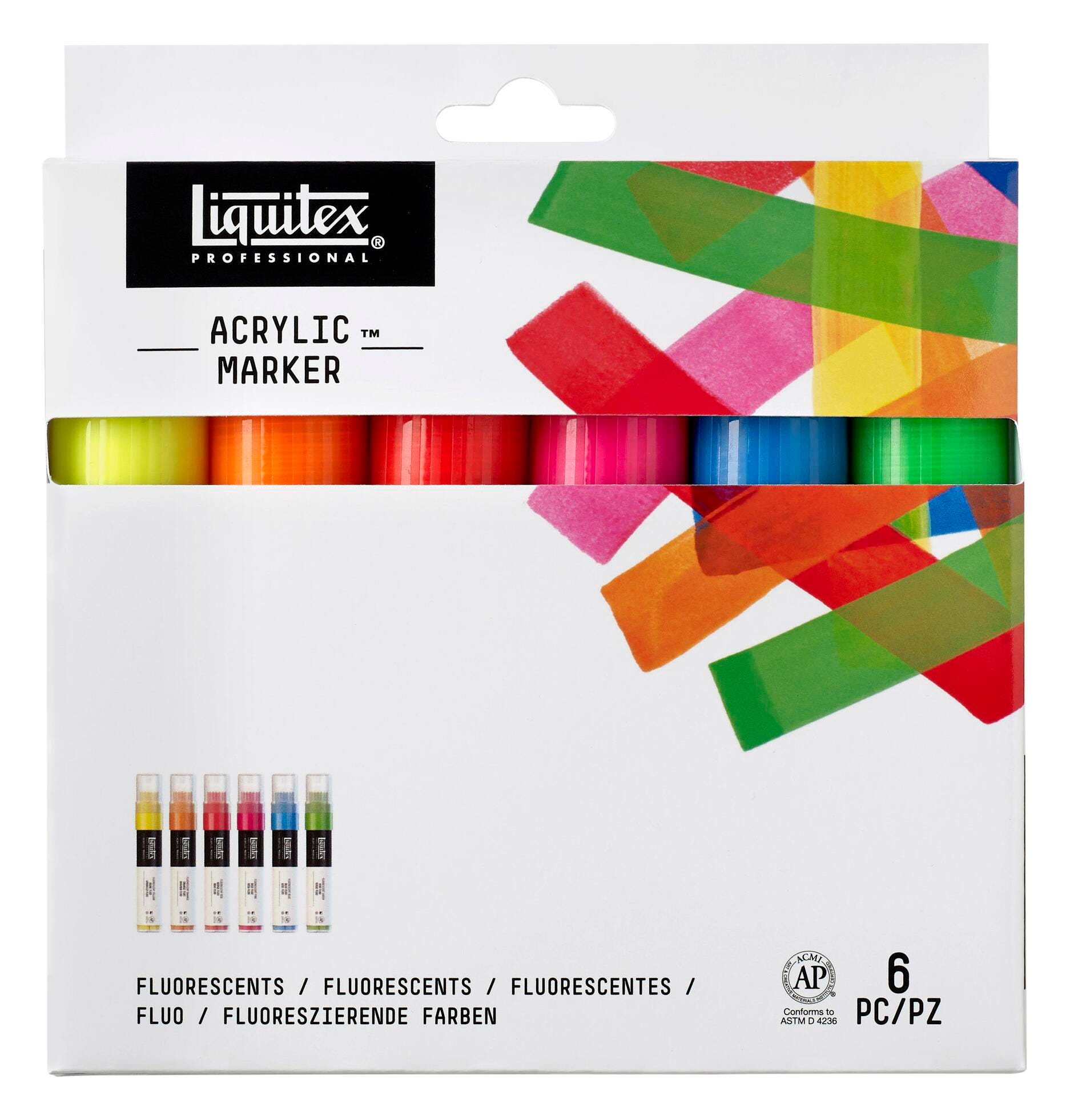 PAINT MARKERS LIQUITEX FLUORESCENT WIDE SET OF 6